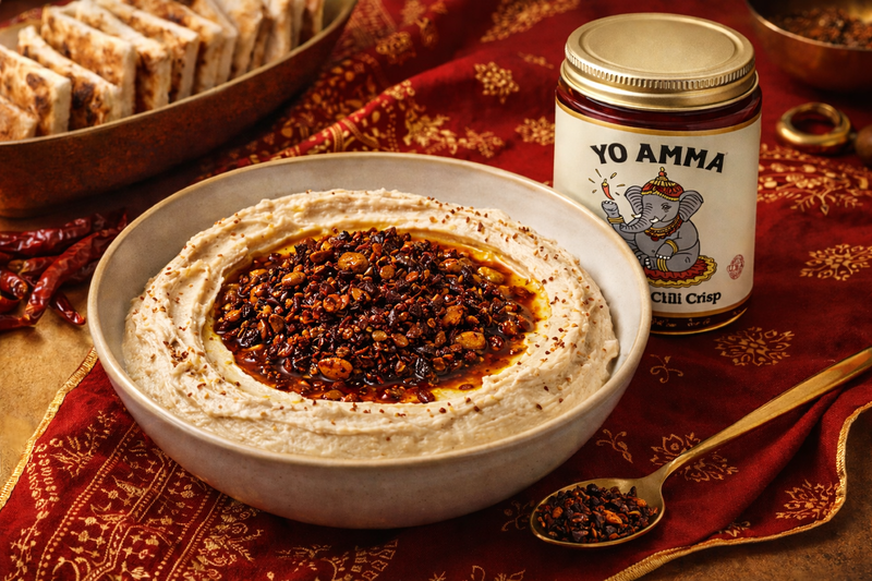 Creamiest Chili Crisp Hummus